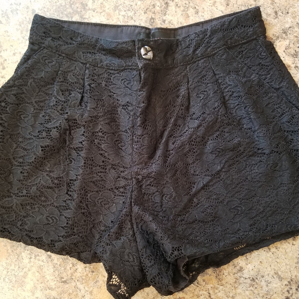 Material Girl Black Lace Shorts